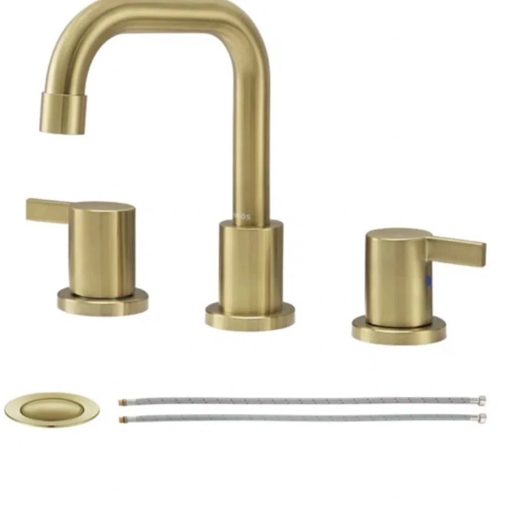 💎 Modern Brushed Gold Bathroom Faucet Set – 3 Piece Vanity Fixture (NEW